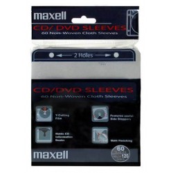MAXELL CD DVD SLEEVES 60pcs Double Capacity for 120 DVD White